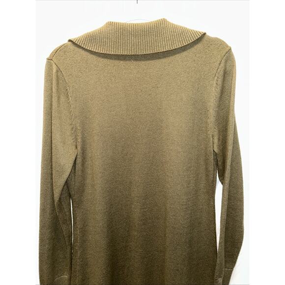 Talbots Supersoft Collared Sweater Dress Womens Medium Olive Green Quiet Luxury - Picture 8 of 9